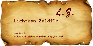 Lichtman Zalán névjegykártya